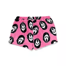 Pink Ghost Face Plush Lounge Shorts at Spencer's