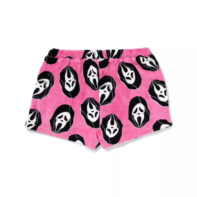 Pink Ghost Face Plush Lounge Shorts