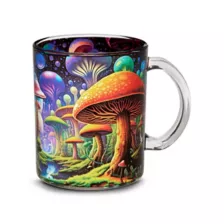 Trippy Mushrooms Glass Coffee Mug - 15 oz. at Spencer's