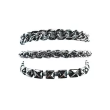 Multi-Pack Silvertone Chain Bracelets - 3 Pack at Spencer's