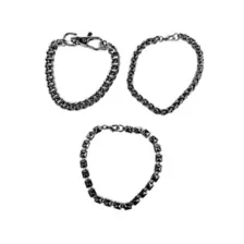 Multi-Pack Silvertone Chain Bracelets - 3 Pack at Spencer's