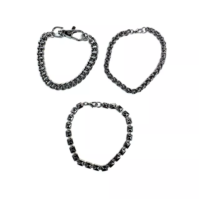 Multi-Pack Silvertone Chain Bracelets - 3 Pack at Spencer's