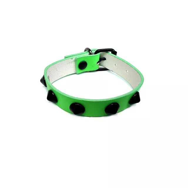 Green Spiked Studded Cuff Bracelet at Spencer's