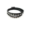 Black and Silvertone Studded Double Row Cuff Bracelet at Spencer's