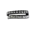 Black and Silvertone Studded Double Row Cuff Bracelet at Spencer's
