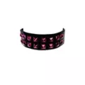Black and Pink Studded Double Row Cuff Bracelet at Spencer's