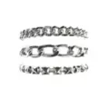 Multi-Pack Silvertone Curb Chain Link Bracelets - 3 Pack at Spencer's
