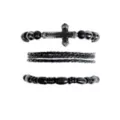 Multi-Pack Black Beaded Cord Cross Bracelets - 3 Pack at Spencer's