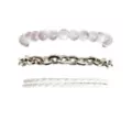 Multi-Pack White Beaded Cord and Chain Bracelets - 3 Pack at Spencer's