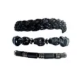 Multi-Pack Black Skull and Braided Bracelets - 3 Pack at Spencer's
