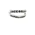 White Studded 2 Row Leather Cuff Bracelet at Spencer's