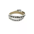 White Studded 2 Row Leather Cuff Bracelet at Spencer's