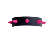 Black and Pink Spiked Leather Cuff Bracelet at Spencer's