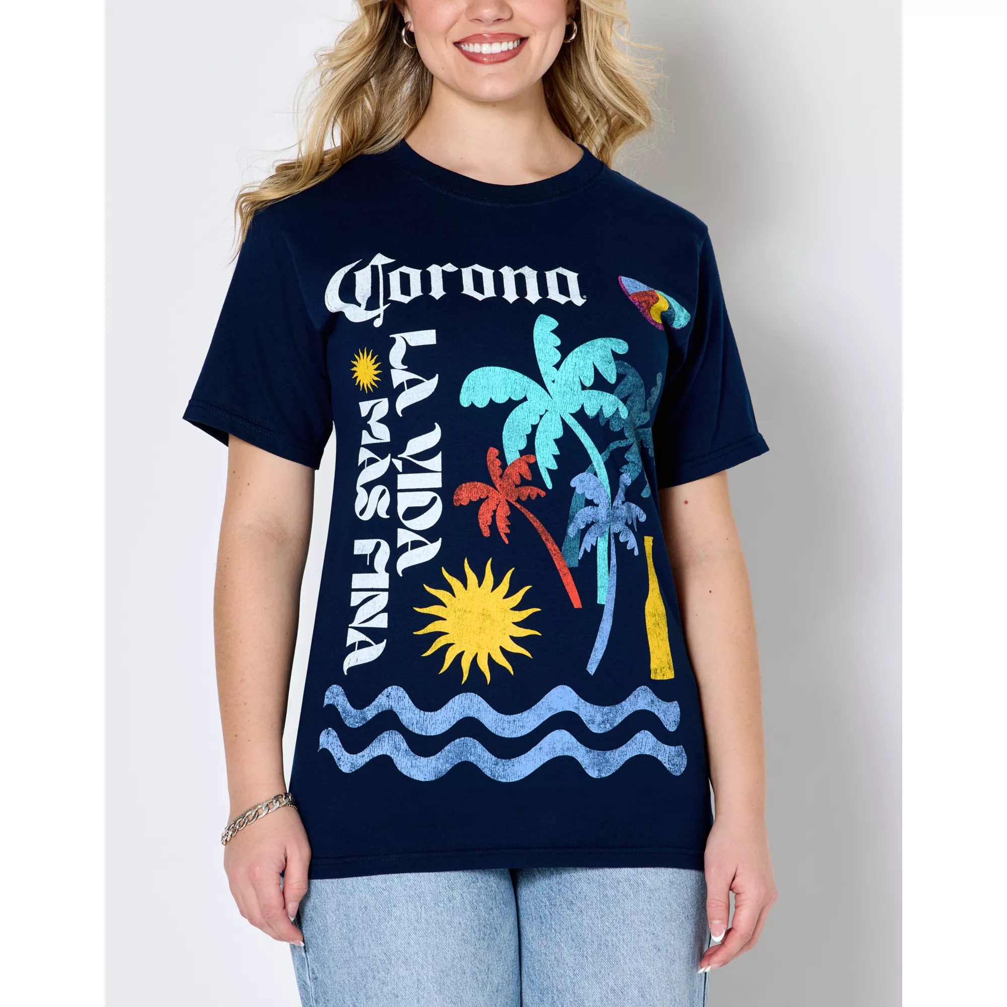 Navy Corona Beach T Shirt at Spencer's