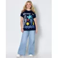 Navy Corona Beach T Shirt at Spencer's