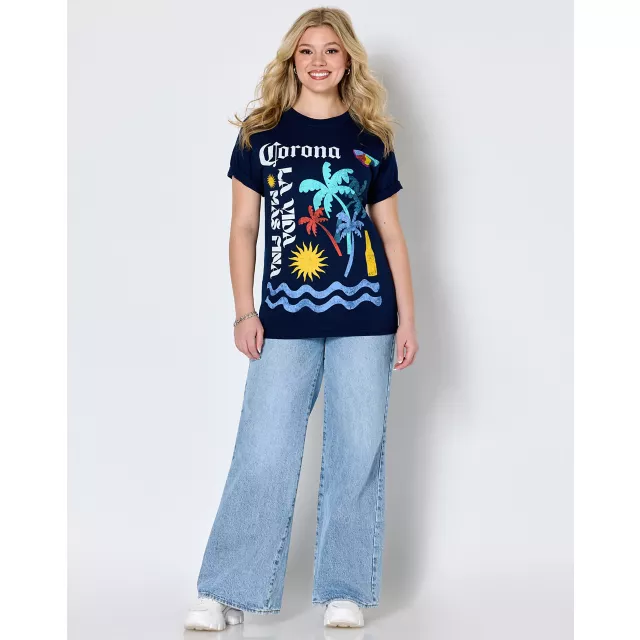 Navy Corona Beach T Shirt at Spencer's