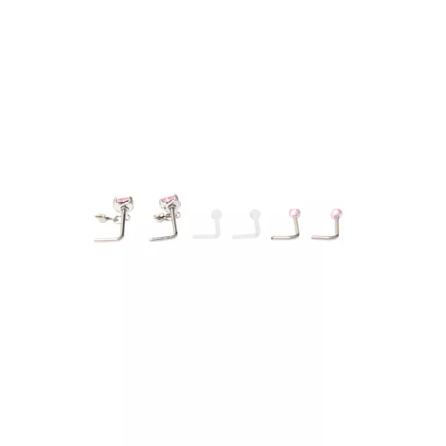 Multi-Pack Heart Dangle L-Bend Nose Pins 6 Pack - 20 Gauge at Spencer's