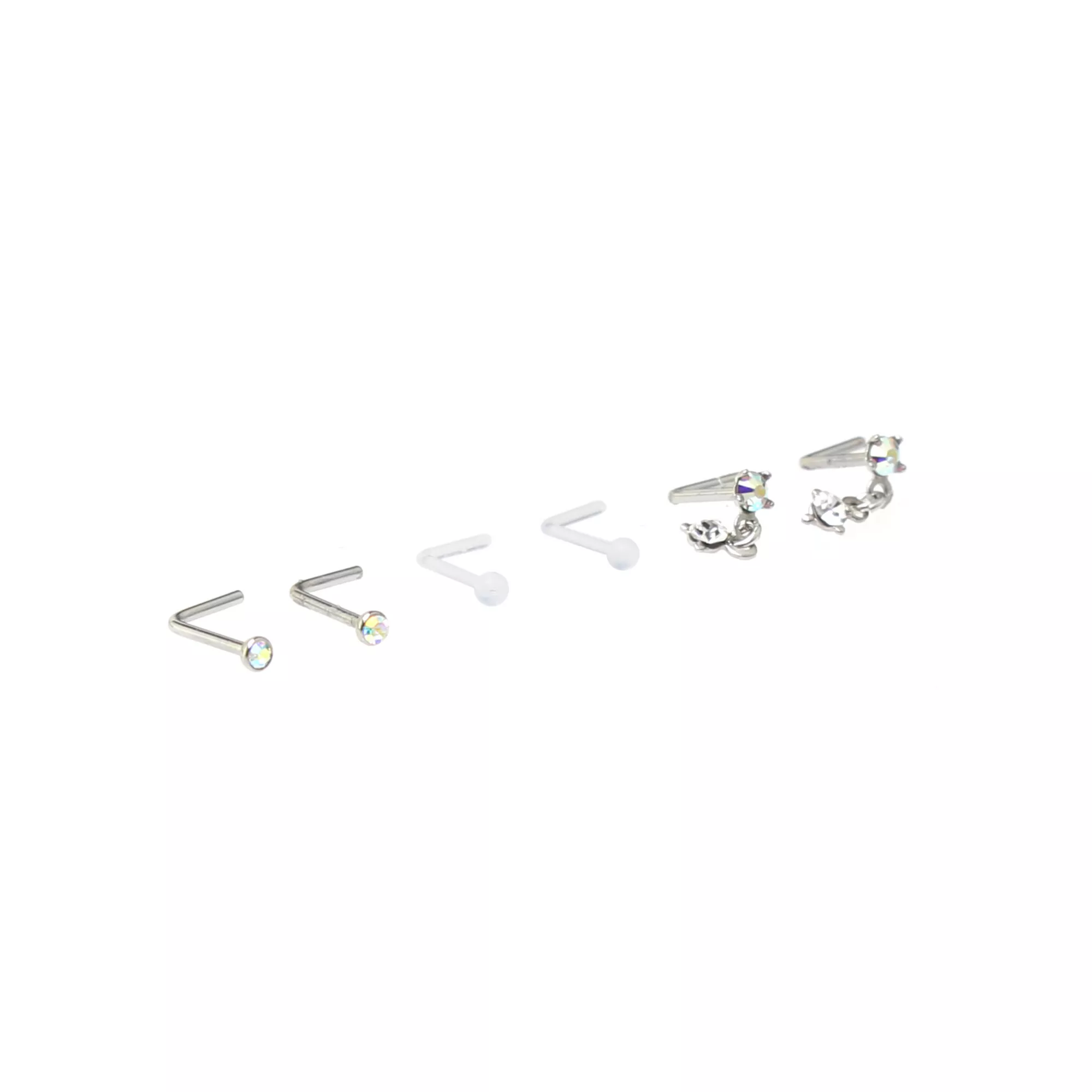 Multi-Pack Star Dangle L-Bend Nose Pins 6 Pack - 20 Gauge at Spencer's