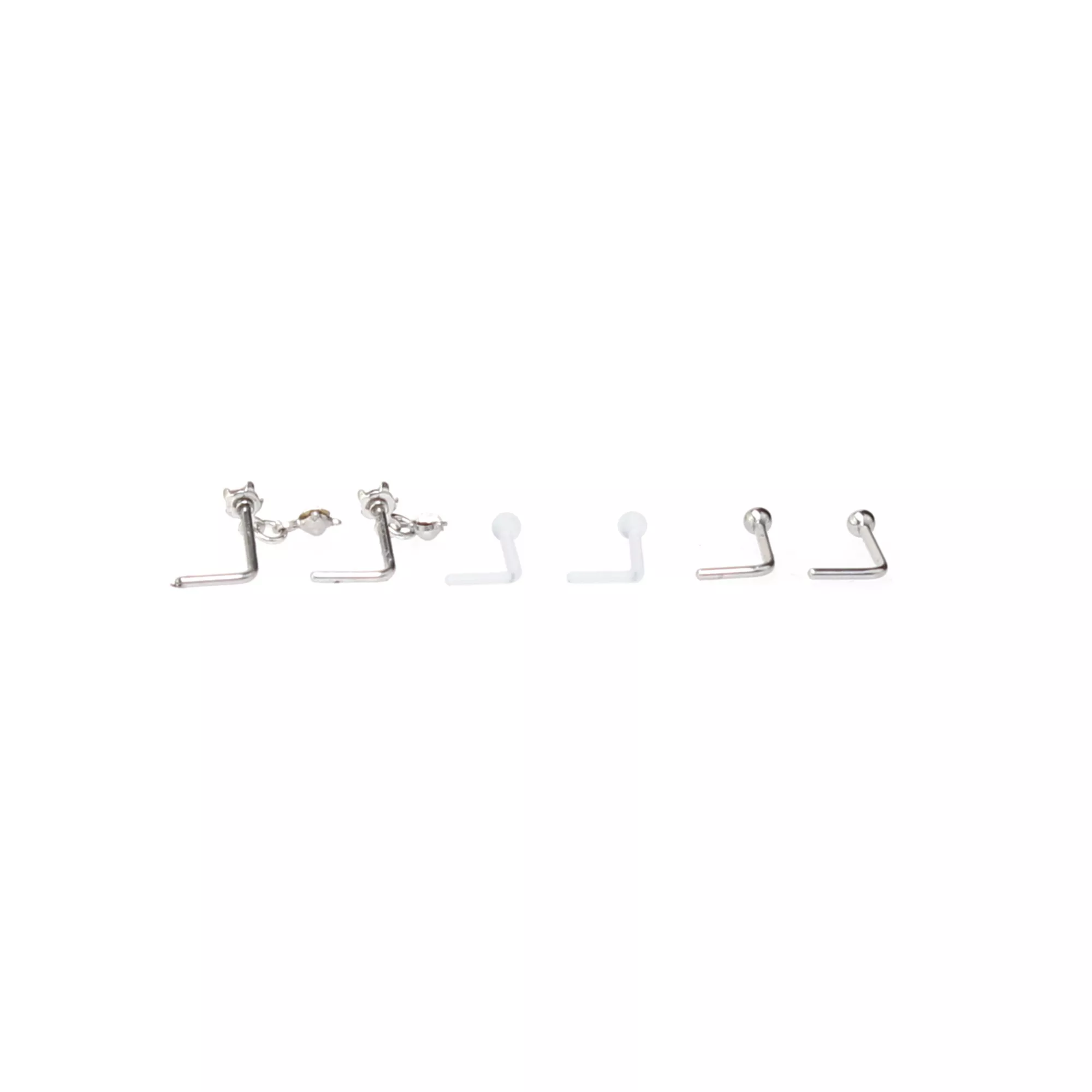 Multi-Pack Star Dangle L-Bend Nose Pins 6 Pack - 20 Gauge at Spencer's