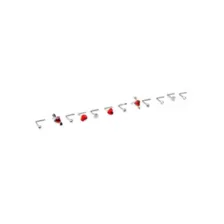 Multi-Pack Red Heart Gem L-Bend Nose Pins 12 Pack - 20 Gauge at Spencer's