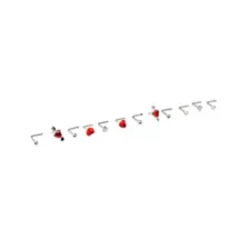 Multi-Pack Red Heart Gem L-Bend Nose Pins 12 Pack - 20 Gauge at Spencer's