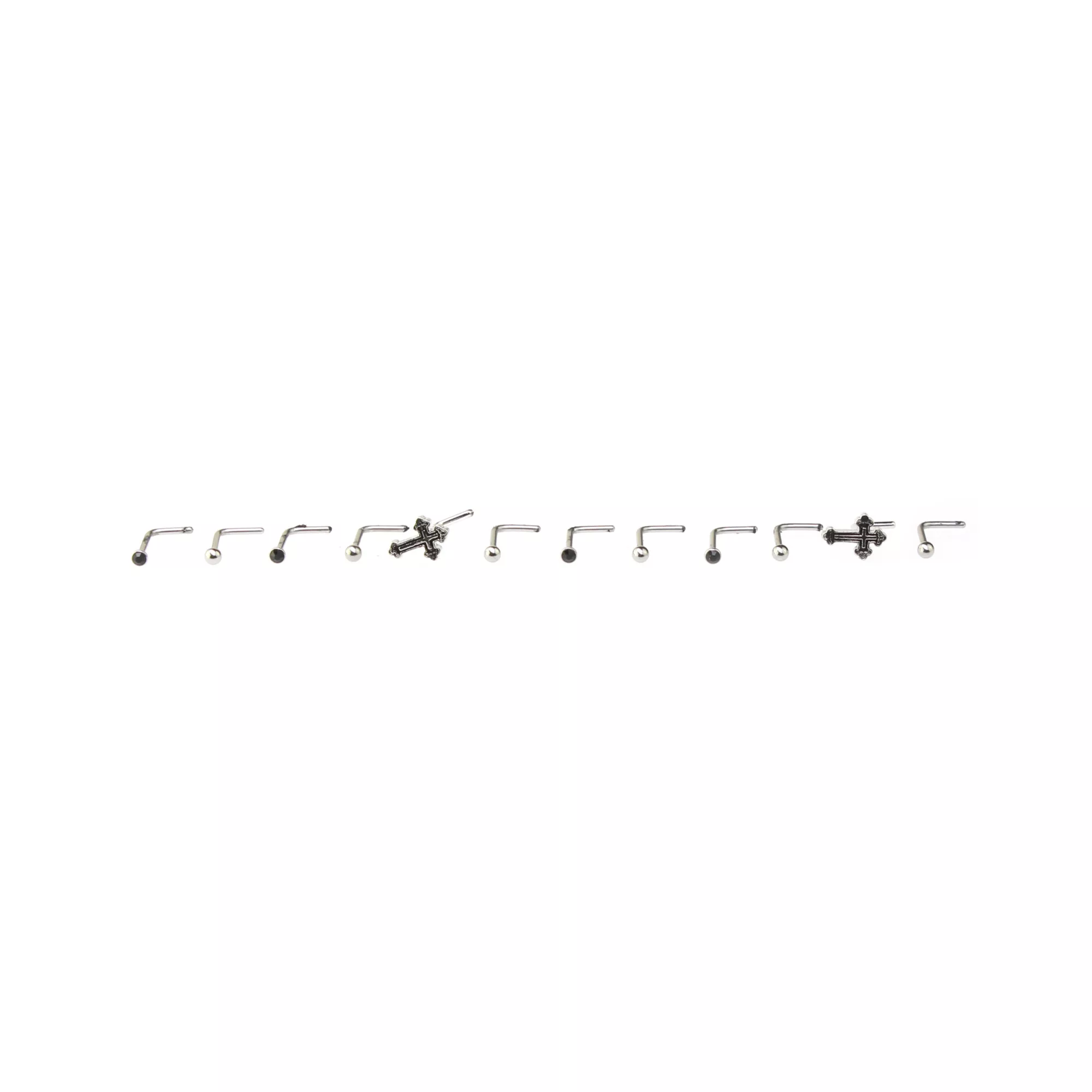 Multi-Pack Cross L-Bend Nose Pins 12 Pack - 20 Gauge at Spencer's