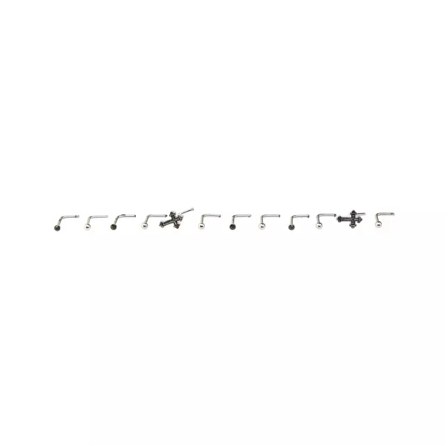 Multi-Pack Cross L-Bend Nose Pins 12 Pack - 20 Gauge at Spencer's