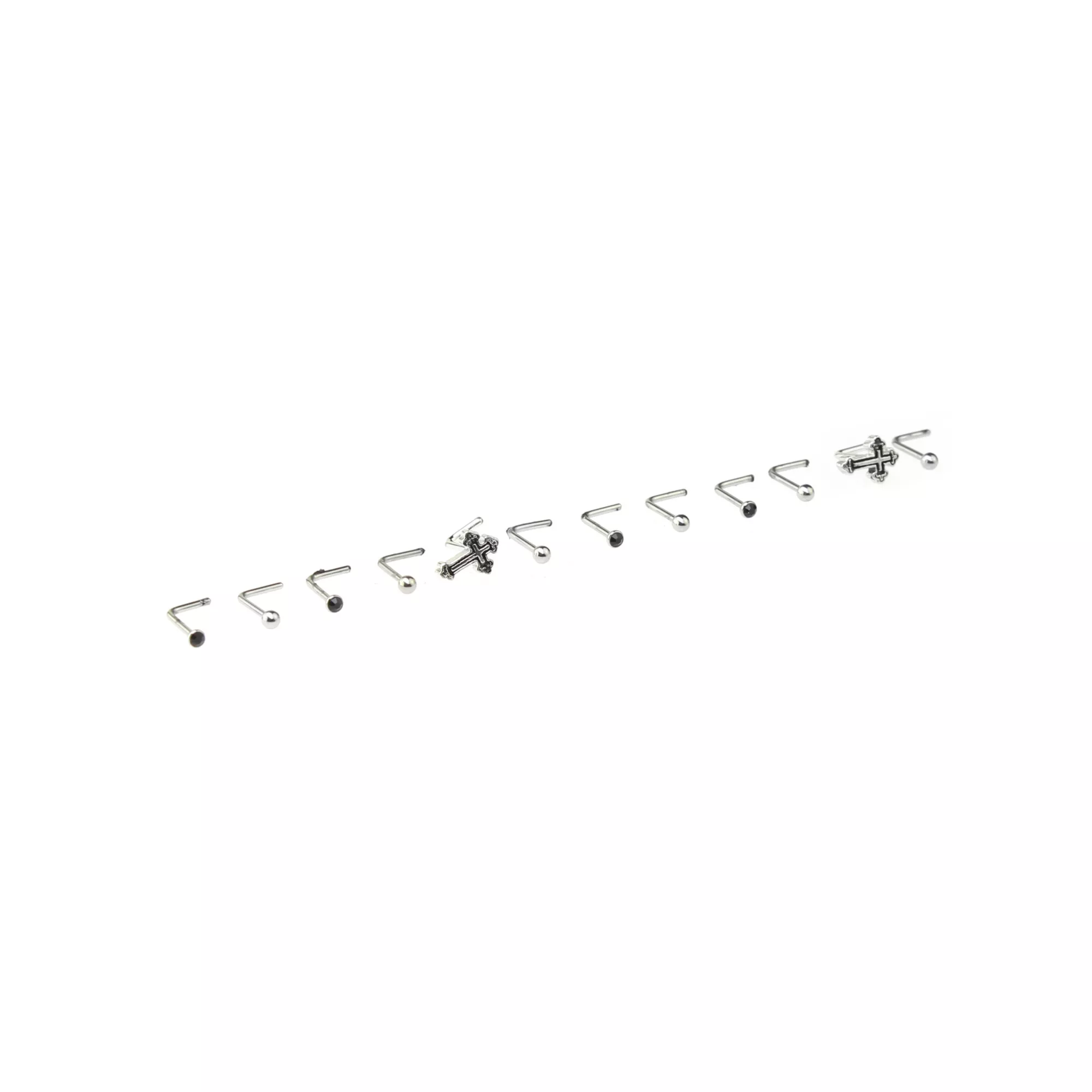 Multi-Pack Cross L-Bend Nose Pins 12 Pack - 20 Gauge at Spencer's