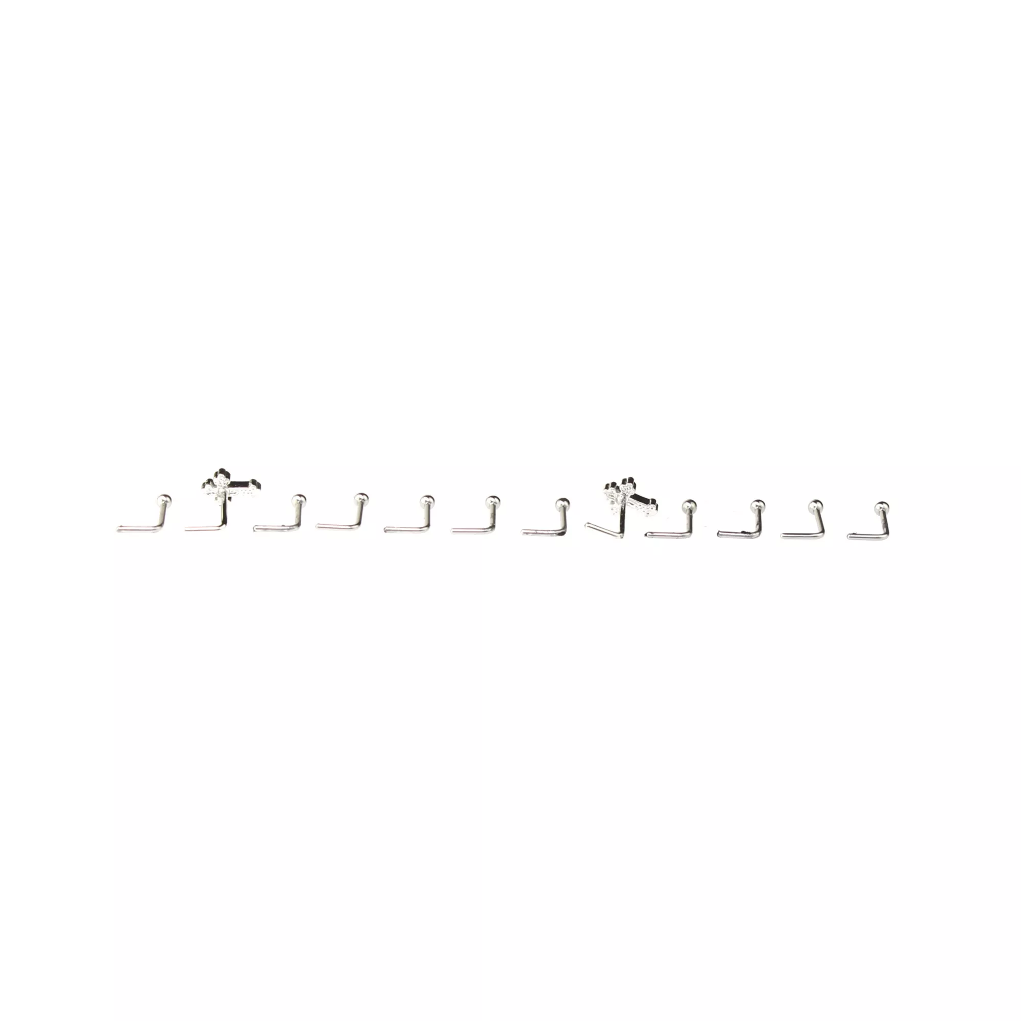 Multi-Pack Cross L-Bend Nose Pins 12 Pack - 20 Gauge at Spencer's