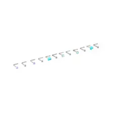 Multi-Pack Teal Heart Gem L-Bend Nose Pins 12 Pack - 20 Gauge at Spencer's