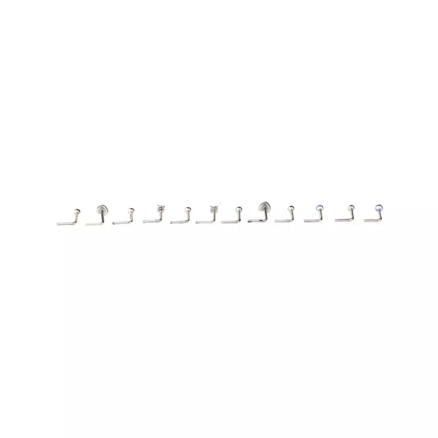 Multi-Pack Teal Heart Gem L-Bend Nose Pins 12 Pack - 20 Gauge at Spencer's