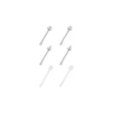 Multi-Pack Silvertone and Acrylic Retainer Nose Pins 6 Pack - 20 Gauge at Spencer's