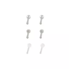 Multi-Pack Silvertone and Acrylic Retainer Nose Pins 6 Pack - 20 Gauge at Spencer's