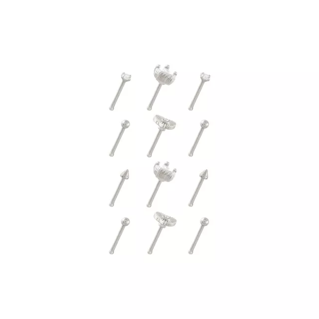 Multi-Pack Heart and Crown Nose Pins 12 Pack - 20 Gauge at Spencer's