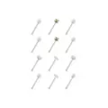 Multi-Pack Silvertone Star Prong Nose Pins 12 Pack - 20 Gauge at Spencer's