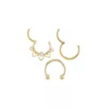Multi-Pack CZ Goldtone Petals Septum Rings 3 Pack - 16 Gauge at Spencer's