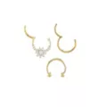 Multi-Pack Cluster CZ Flower Goldtone Septum Rings 3 Pack - 16 Gauge at Spencer's