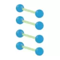 Multi-Pack Glow in the Dark Blue and Green Bioflex Barbells 4 Pack - 14 Gauge at Spencer's