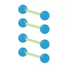 Multi-Pack Glow in the Dark Blue and Green Bioflex Barbells 4 Pack - 14 Gauge at Spencer's