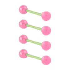 Multi-Pack Glow in the Dark Pink and Green Bioflex Barbells 4 Pack - 14 Gauge at Spencer's
