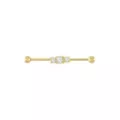 Triple CZ Gold-plated Industrial Barbell - 14 Gauge at Spencer's