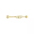 Triple CZ Gold-plated Industrial Barbell - 14 Gauge at Spencer's