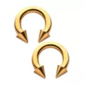 Multi-Pack Gold Plated Spiked Horseshoe Rings - 2 Pack at Spencer's
