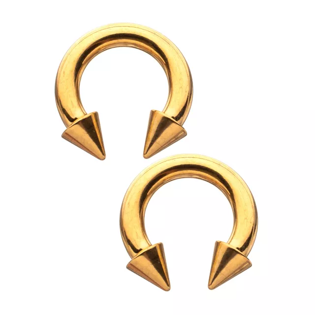Multi-Pack Gold Plated Spiked Horseshoe Rings - 2 Pack at Spencer's