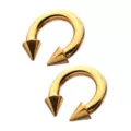 Multi-Pack Gold Plated Spiked Horseshoe Rings - 2 Pack at Spencer's