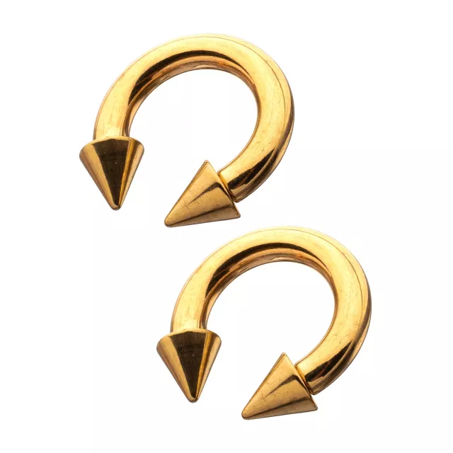 Multi-Pack Gold Plated Spiked Horseshoe Rings - 2 Pack at Spencer's