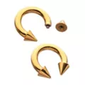 Multi-Pack Gold Plated Spiked Horseshoe Rings - 2 Pack at Spencer's