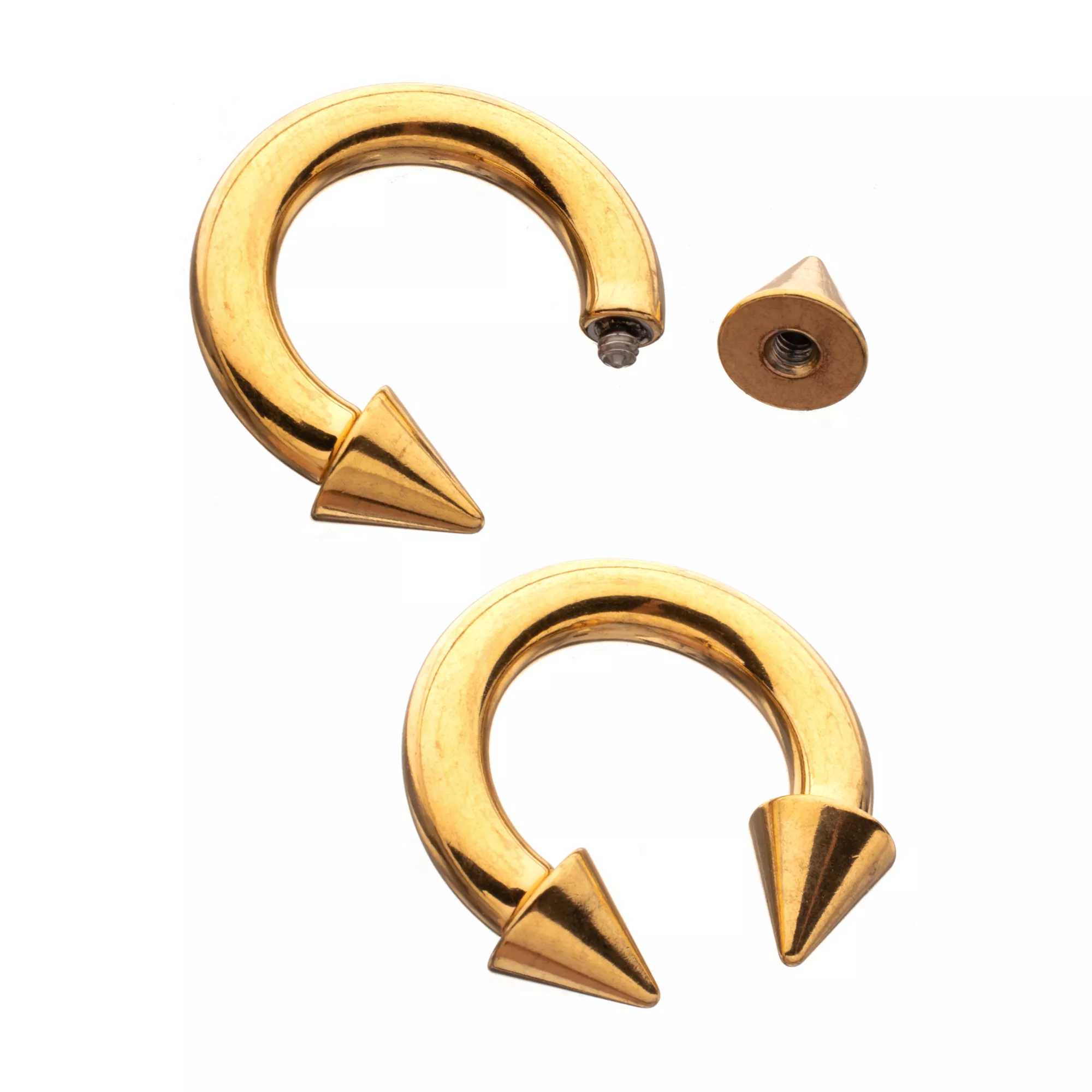 Multi-Pack Gold Plated Spiked Horseshoe Rings - 2 Pack at Spencer's