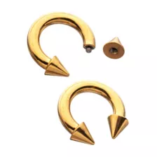 Multi-Pack Gold Plated Spiked Horseshoe Rings - 2 Pack at Spencer's