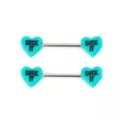 Suck It Heart Nipple Barbells - 14 Gauge at Spencer's